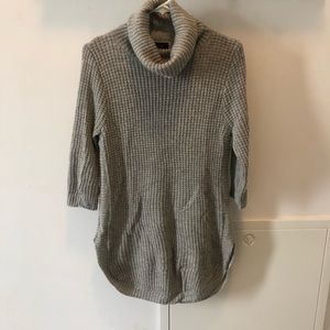 Grey knit cowel neck sweater